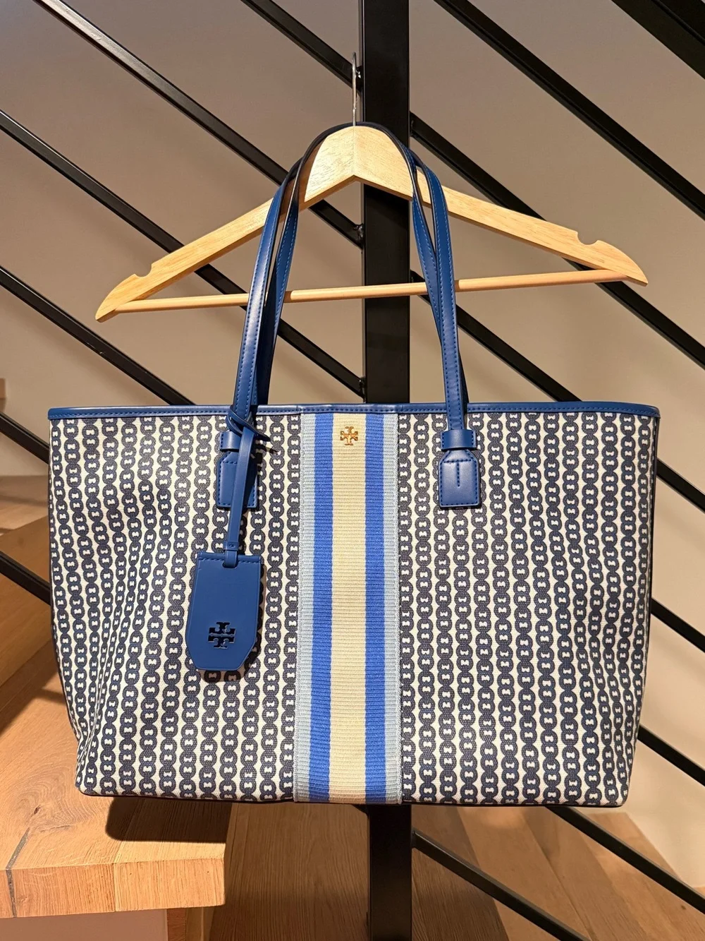 Tory Burch Gemini Link Canvas Tote - Bondi Blue